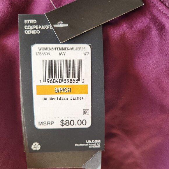 Under Armour Womens Meridian Fitted Jacket SMALL Plum Purple - Picture 6 of 7